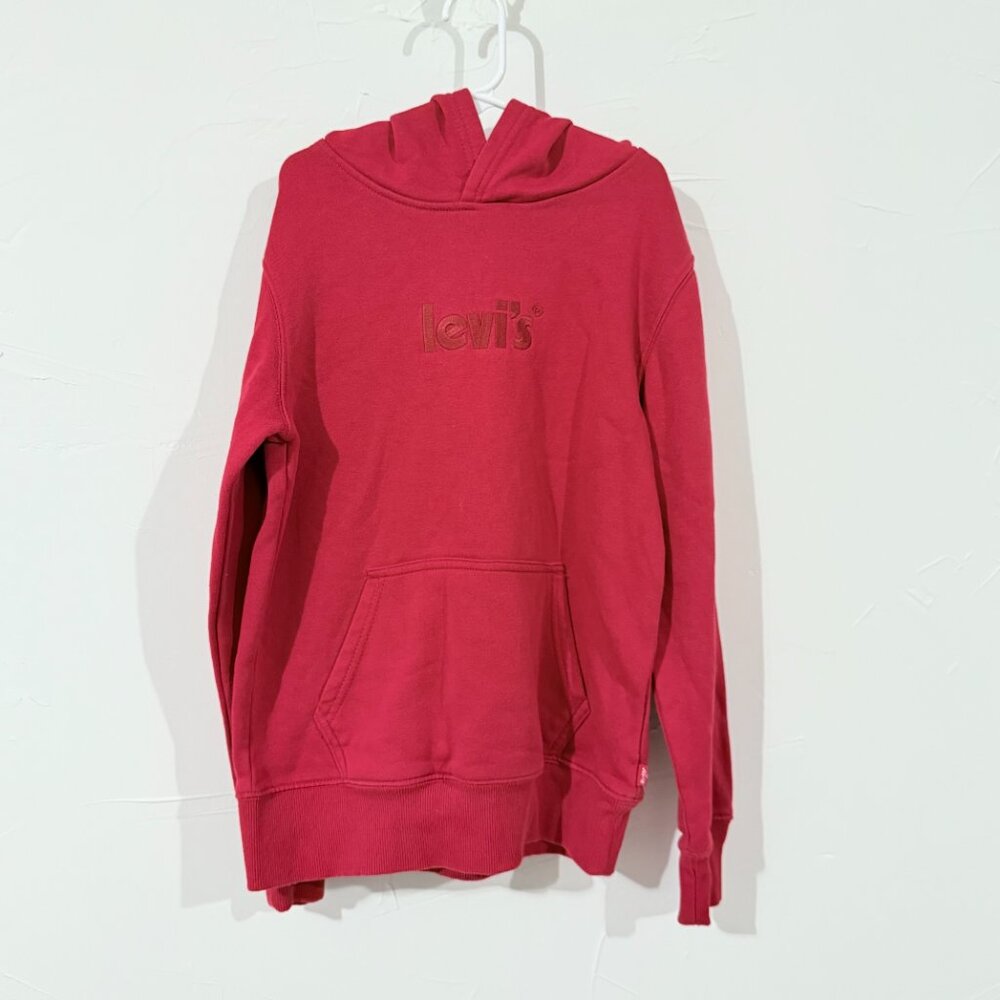Kids Levi's Red Hoodie long sleeved sweatshirt size M, Embroidered Logo